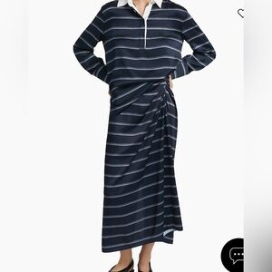 Vince Navy and Light Blue Striped Dress